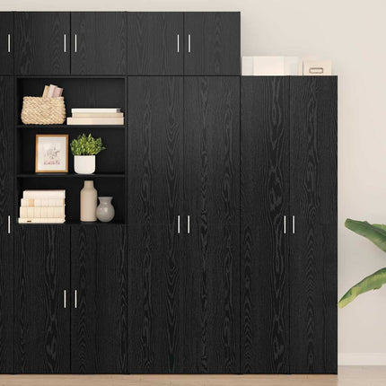 Opbevaringsskab 2 stk. Sort eg 70 x 42,5 x 185 cm