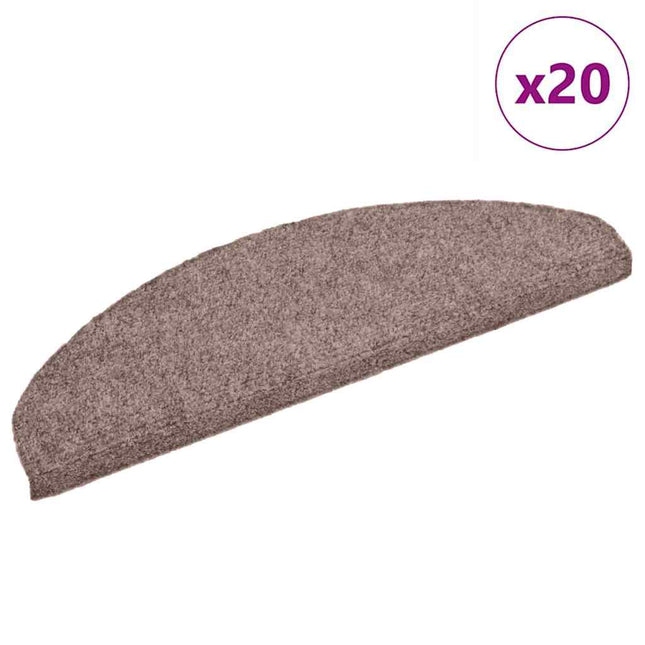 trappemåtter selvklæbende 20 stk. 65x21x4 cm lys brune halvrund store