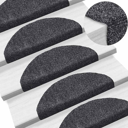 trappemåtter selvklæbende 20 stk. 65x21x4 cm mørkegrå halvrunde store