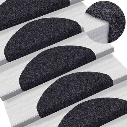 trappemåtter selvklæbende 20 stk. 65x21x4 cm sorte halvrunde store