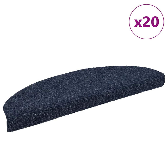trappemåtter selvklæbende 20 stk. 65x21x4 cm blå halvrunde store