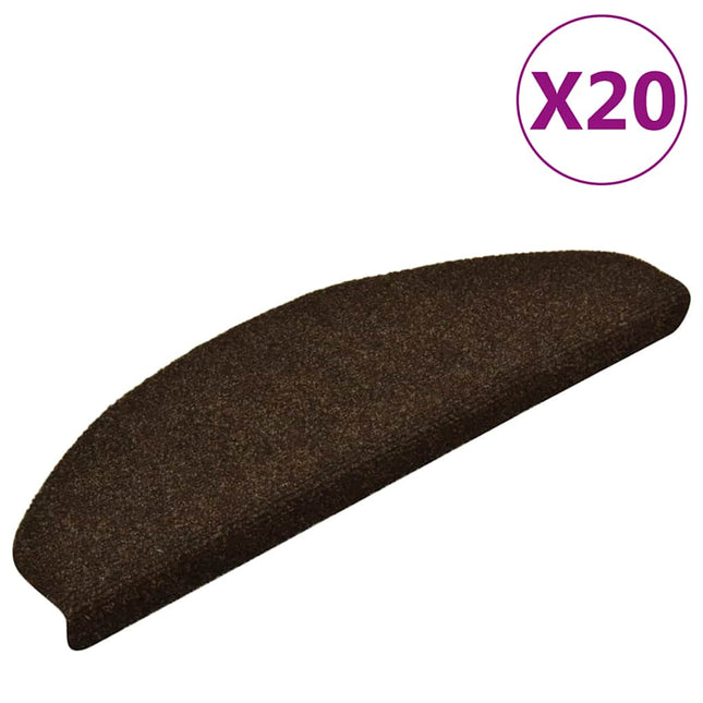 trappemåtter selvklæbende 20 stk. 65x21x4 cm brune halvrunde store