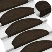 trappemåtter selvklæbende 30 stk. 65x21x4 cm mørkebrune halvrunde store