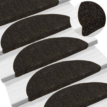 trappemåtter selvklæbende 20 stk. 56x17x3 cm mørkebrune halvrunde