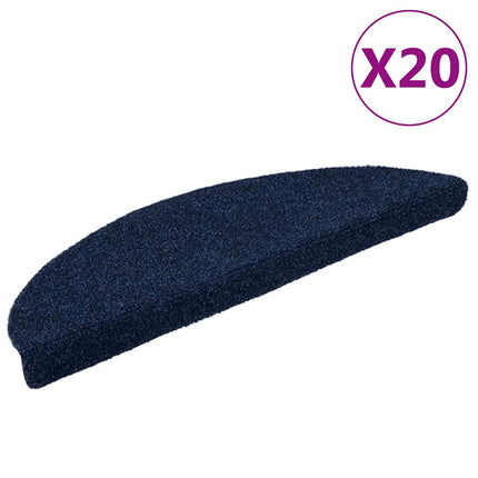 trappemåtter selvklæbende 20 stk. 56x17x3 cm marineblå halvrunde