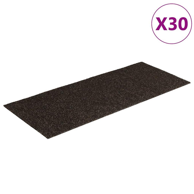 trappemåtter selvklæbende 30 stk. 60x25 cm mørkebrune rektangulære