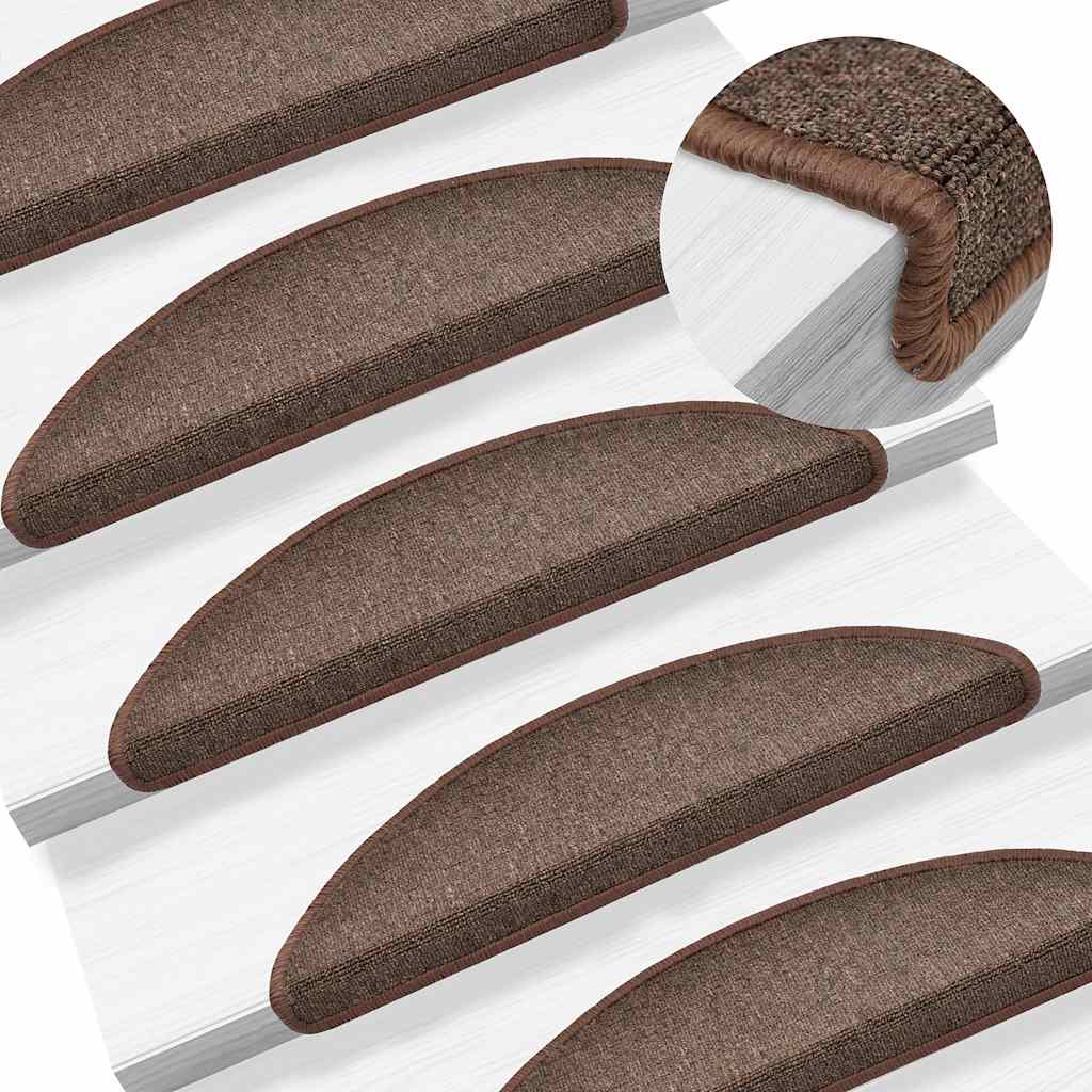 trappemåtter 30 stk. 56x17x3 cm kaffebrune halvrund