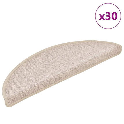 trappemåtter 30 stk. 56x17x3 cm taupe halvrund