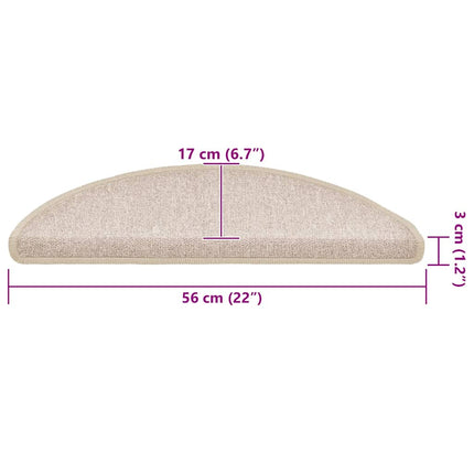 trappemåtter 30 stk. 56x17x3 cm taupe halvrund