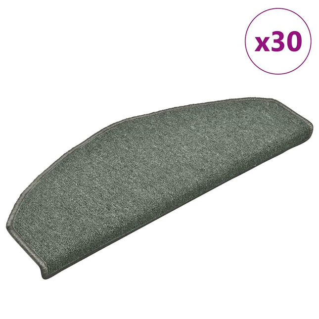 trappemåtter 30 stk. 65 x 24 x 4 cm mørkegrønne halvrunde store