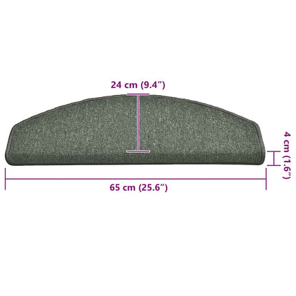 trappemåtter 30 stk. 65 x 24 x 4 cm mørkegrønne halvrunde store
