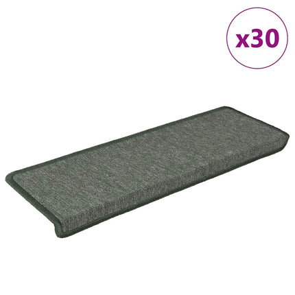 trappemåtter 30 stk. 65x21x4 cm mørkegrønne rektangulære kant