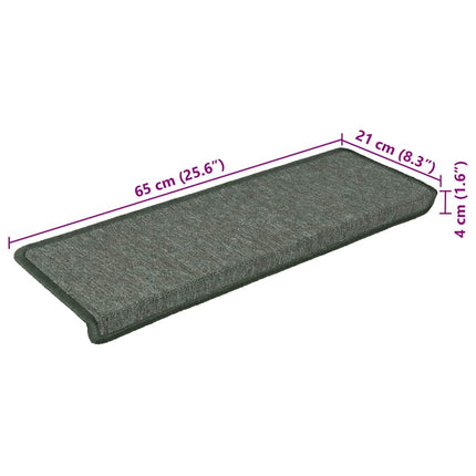 trappemåtter 30 stk. 65x21x4 cm mørkegrønne rektangulære kant
