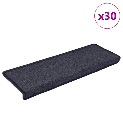 trappemåtter 30 stk. 65 x 21 x 4 cm mørkegrå og blå rektangulær kant