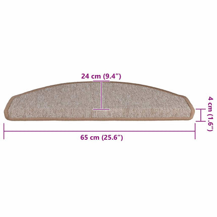 trappemåtter 20 stk. 65 x 24 x 4 cm lysebrune halvrunde store