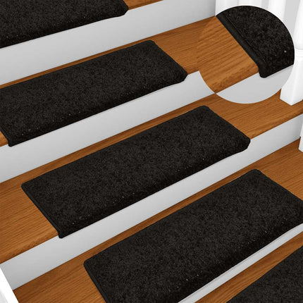 trappemåtter 30 stk. 65x21x4 cm sorte rektangulære kanter