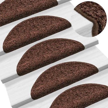 trappemåtter 20 stk. 56x17x3 cm brune halvrunde