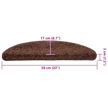 trappemåtter 20 stk. 56x17x3 cm brune halvrunde