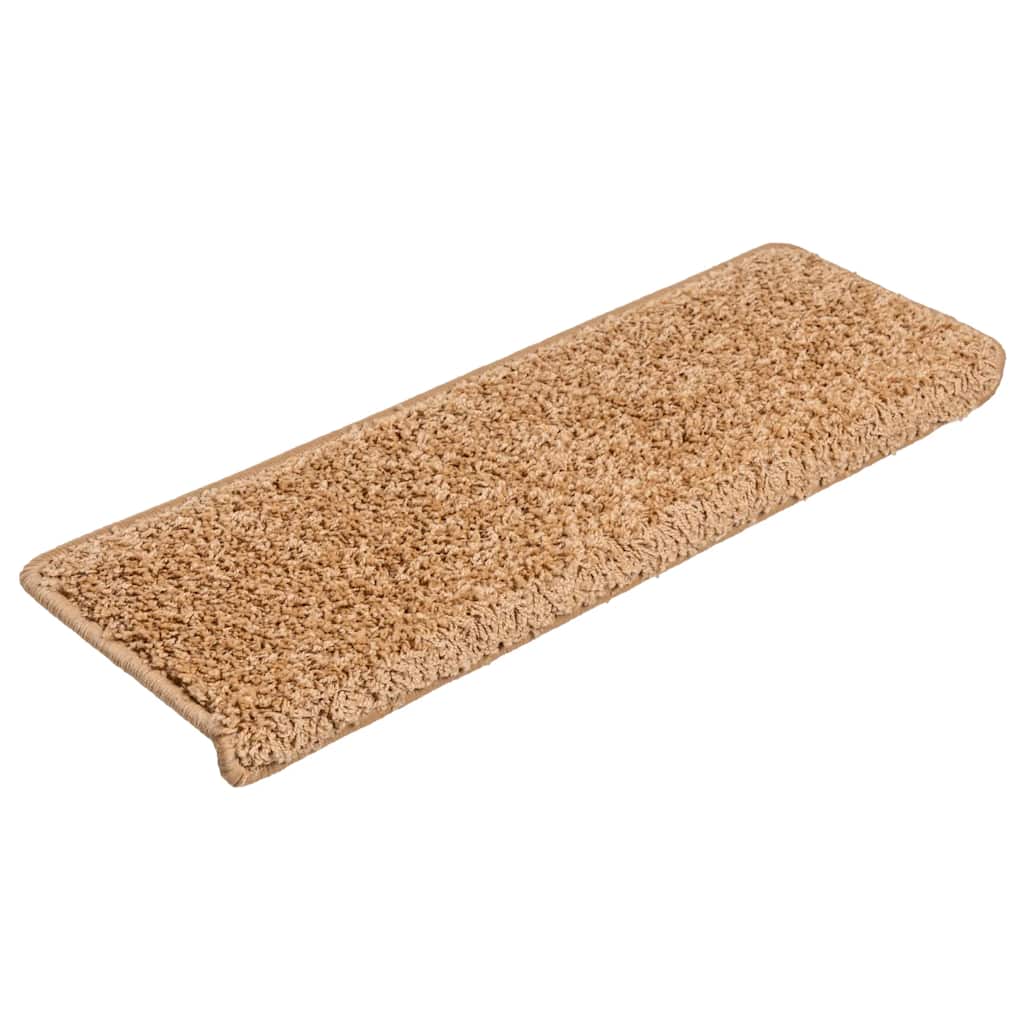 trappemåtter 20 stk. 65x21x4 cm beige rektangulær kant