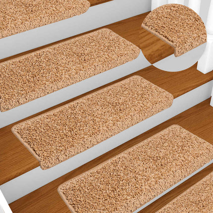 trappemåtter 20 stk. 65x21x4 cm beige rektangulær kant