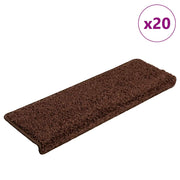 trappemåtter 20 stk. 65x21x4 cm brune rektangulære kanter