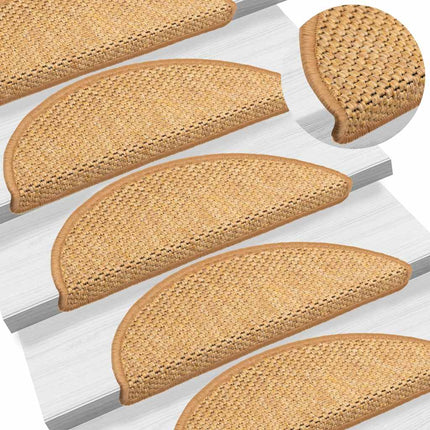 selvklæbende trappemåtter 30 stk. 56x17x3 cm sisal-look sisal