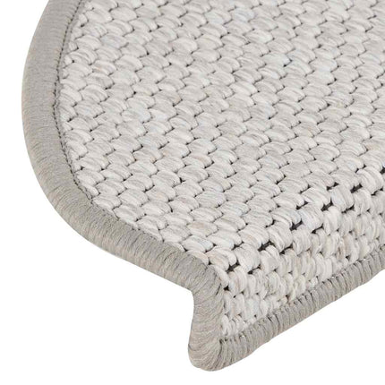 selvklæbende trappemåtter 30 stk. 65x21x4 cm sisal-look platina