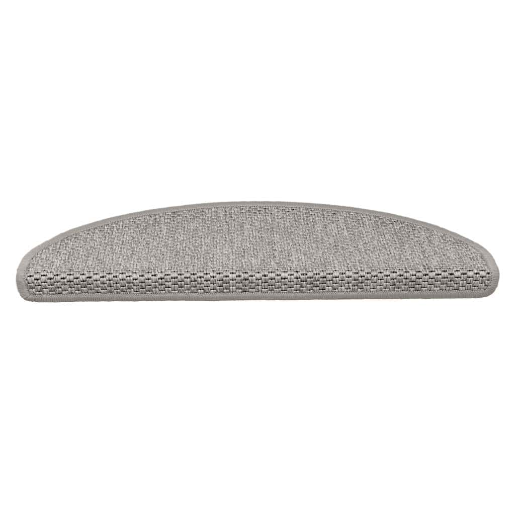 selvklæbende trappemåtter 30 stk. 65x21x4 cm sisal-look sølv