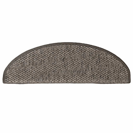 selvklæbende trappemåtter 30stk. 65x21x4cm sisal-look grå-beige
