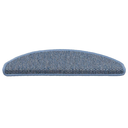 selvklæbende trappemåtter 30 stk. 65x21x4 cm sisal-look blå