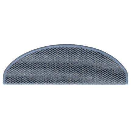 selvklæbende trappemåtter 30 stk. 65x21x4 cm sisal-look blå
