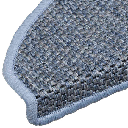 selvklæbende trappemåtter 30 stk. 65x21x4 cm sisal-look blå
