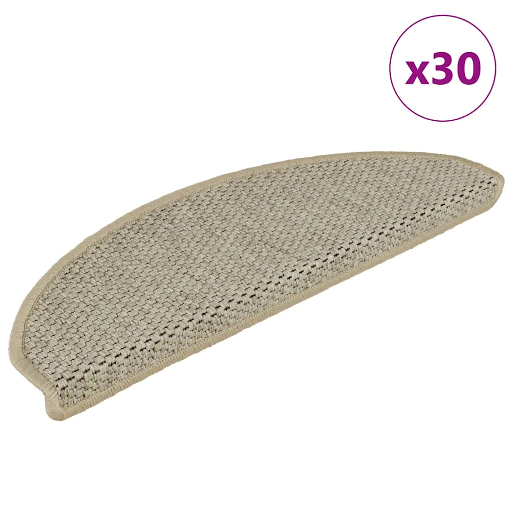 selvklæbende trappemåtter 30 stk. 65x21x4cm sisal-look lysegrøn