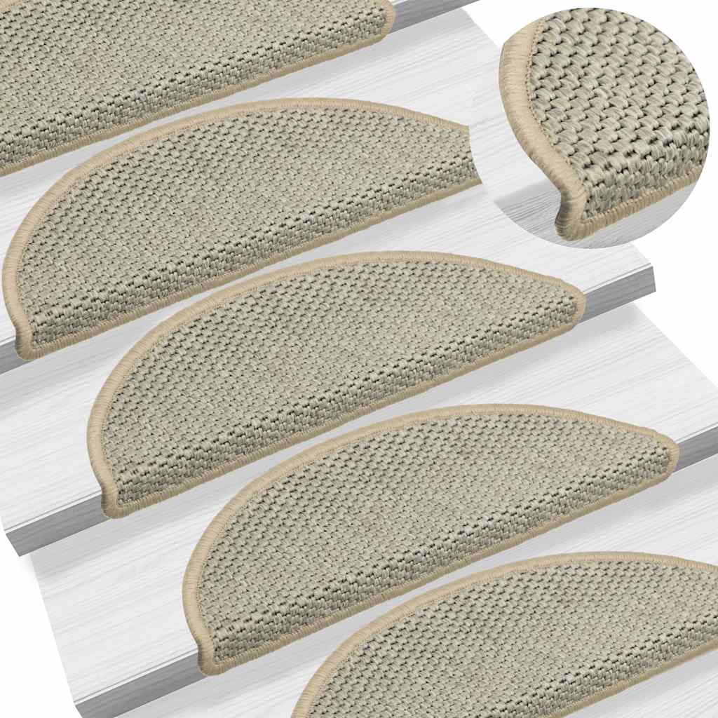 selvklæbende trappemåtter 30 stk. 65x21x4cm sisal-look lysegrøn