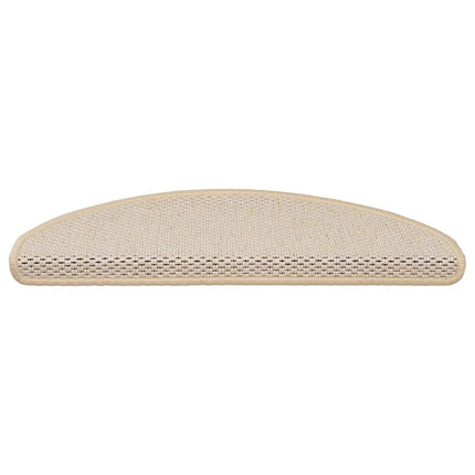 selvklæbende trappemåtter 30 stk. 65x21x4 cm sisal-look creme