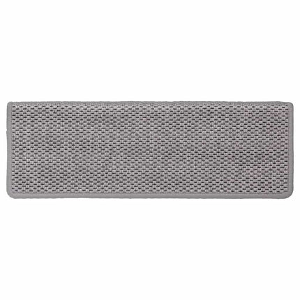 selvklæbende trappemåtter 30 stk. 65x21x4 cm sisal-look sølv