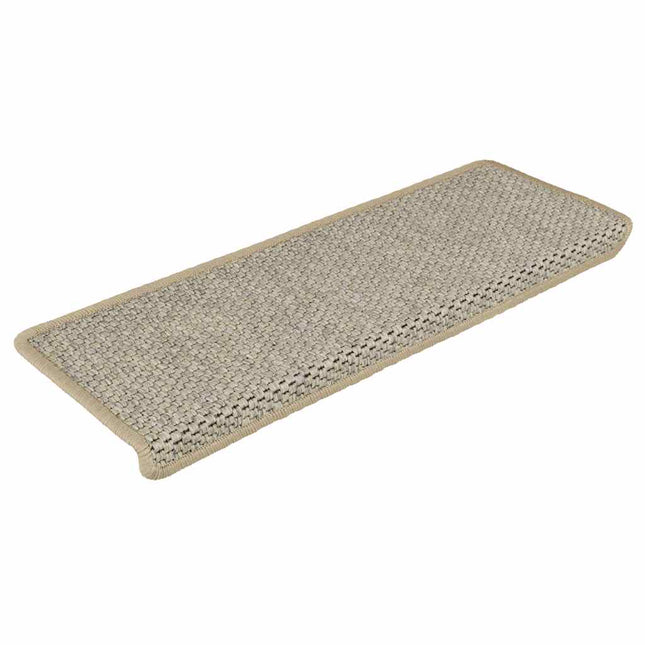 selvklæbende trappemåtter 30 stk. 65x21x4 cm sisal-look lysegrøn