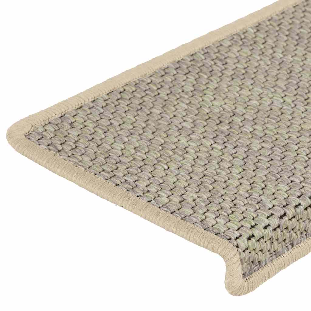 selvklæbende trappemåtter 30 stk. 65x21x4 cm sisal-look lysegrøn