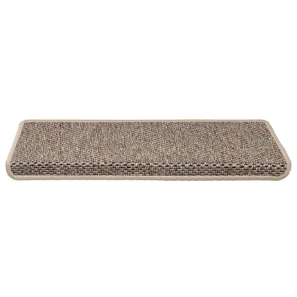 selvklæbende trappemåtter 30 stk. 65x21x4 cm sisal-look beige