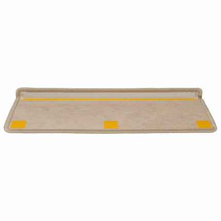 selvklæbende trappemåtter 30stk. 65x21x4cm sisal-look sandfarve