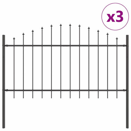 Havehegn 3 pcs Grå 170 x 140 cm Pulverlakeret stål