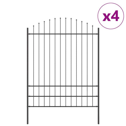 Havehegn 4 pcs Grå 170 x 225 cm Pulverlakeret stål