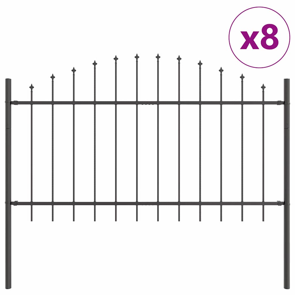 Havehegn 8 pcs Grå 170 x 140 cm Pulverlakeret stål
