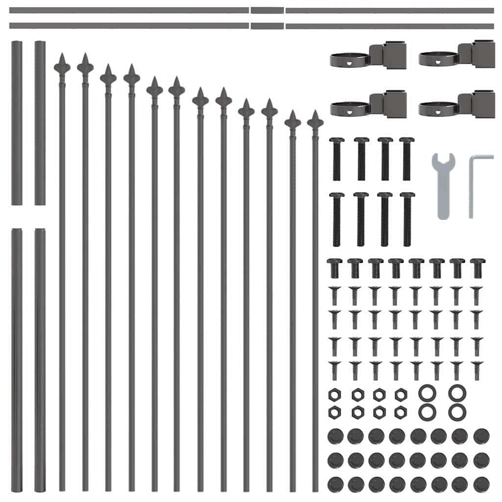Havehegn 8 pcs Grå 170 x 140 cm Pulverlakeret stål