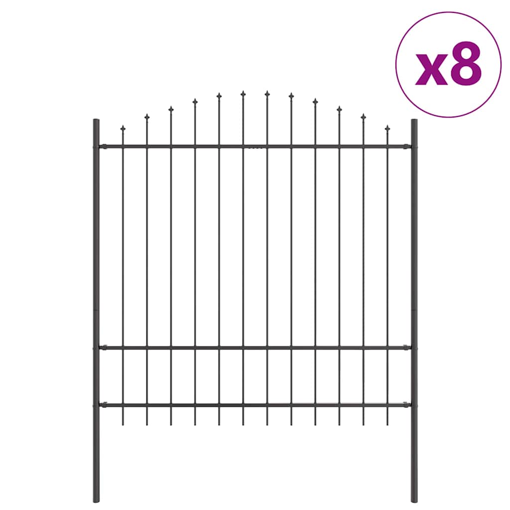Havehegn 8 pcs Grå 170 x 215 cm Pulverlakeret stål