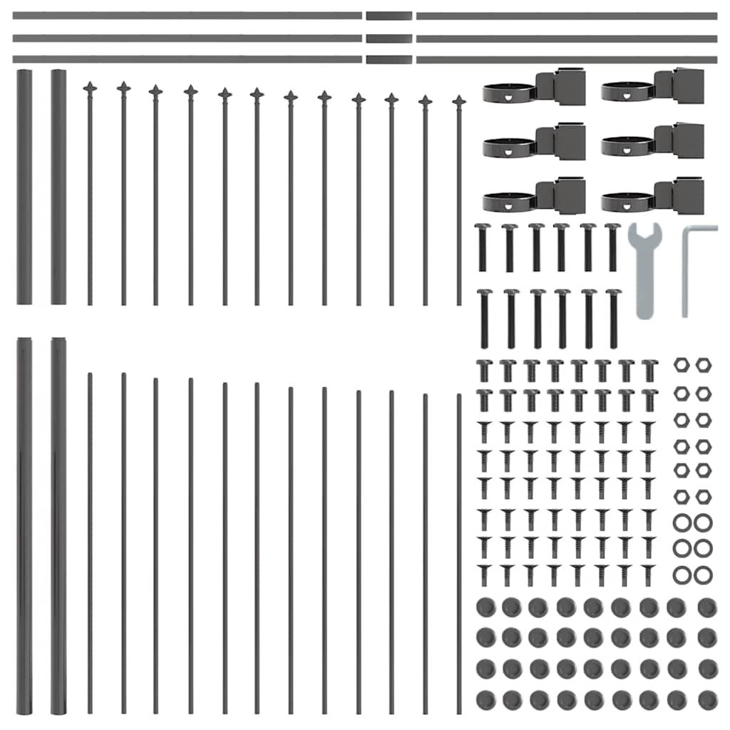 Havehegn 8 pcs Grå 170 x 215 cm Pulverlakeret stål