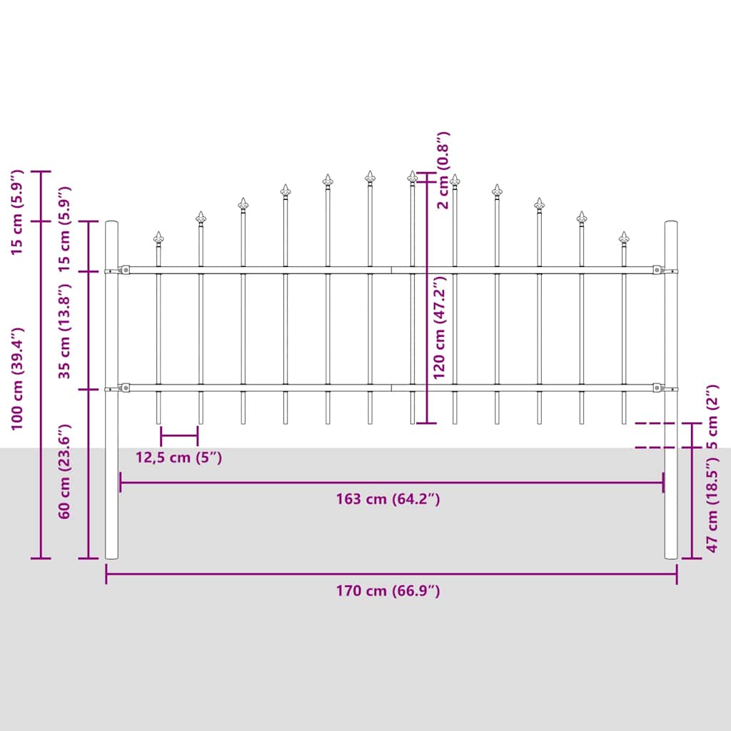 Havehegn 4 pcs Hvid 170 x 140 cm Pulverlakeret stål
