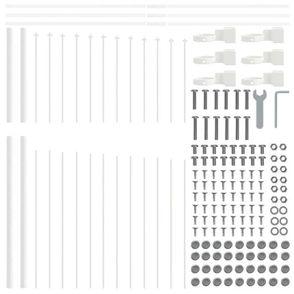 Havehegn WOERDEN 8 stk. 170 x 215 cm Pulverlakeret stål Hvid