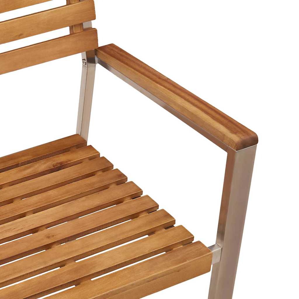 Have Spisebordssæt 5 pcs Massiv akacietræ og rustfrit stål