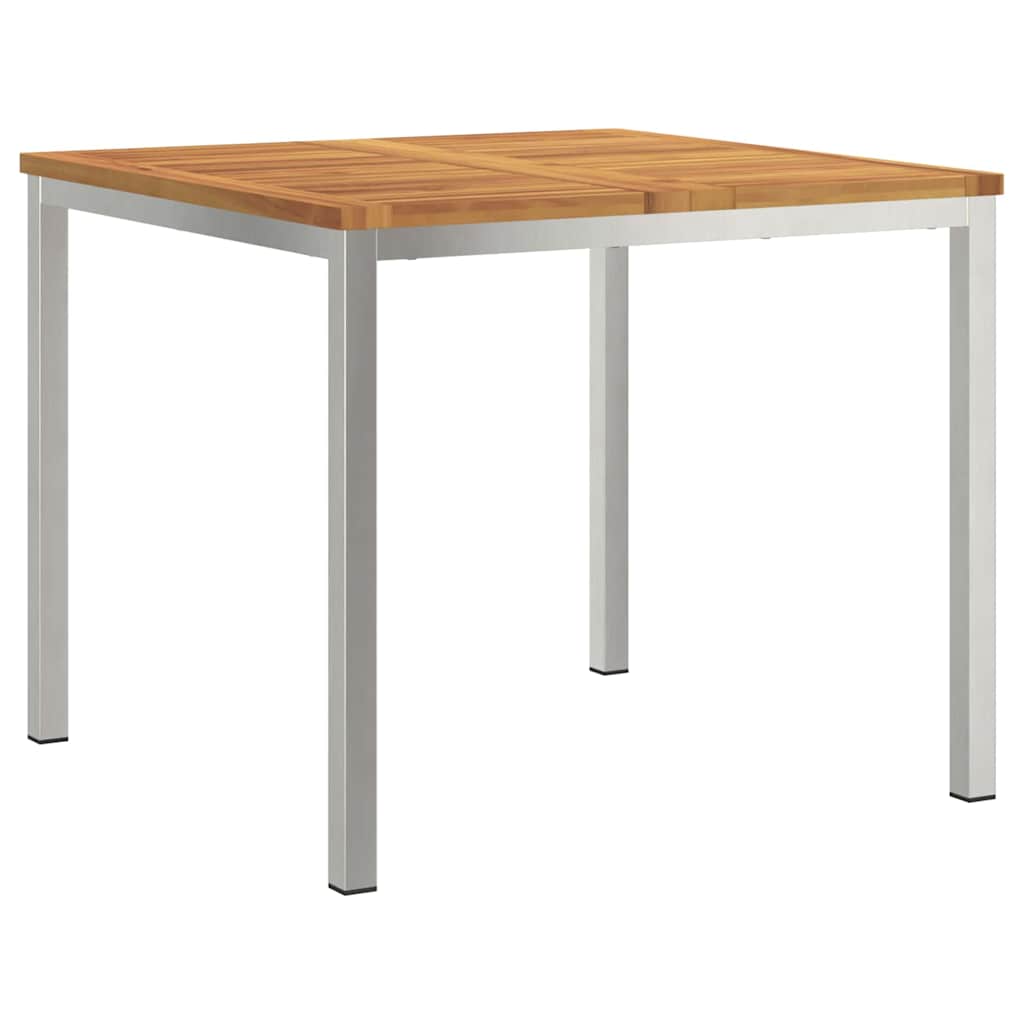 Have Spisebordssæt 5 pcs Massiv akacietræ og rustfrit stål